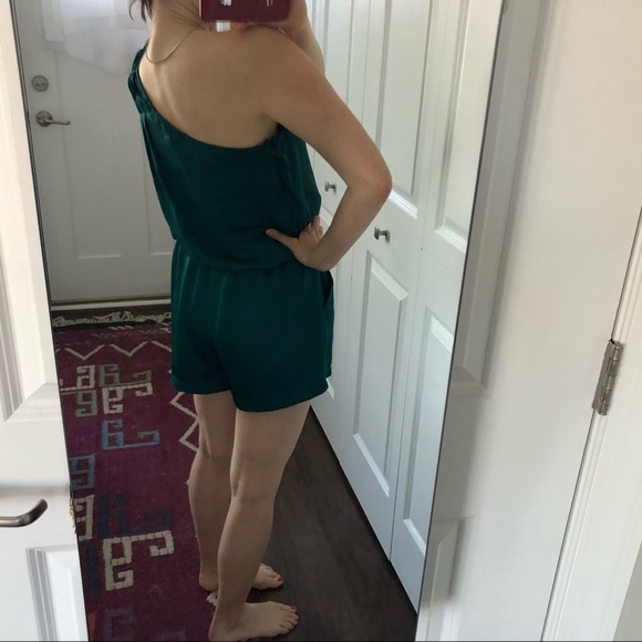 The Limited one shoulder silky teal romper - Picture 4 of 7